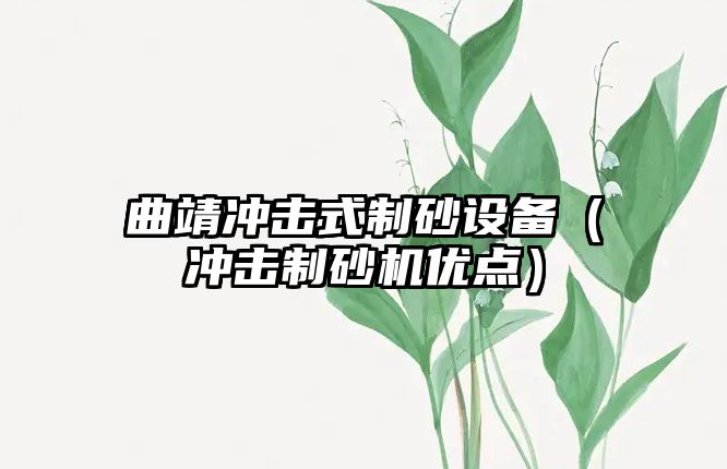 曲靖沖擊式制砂設備（沖擊制砂機優點）