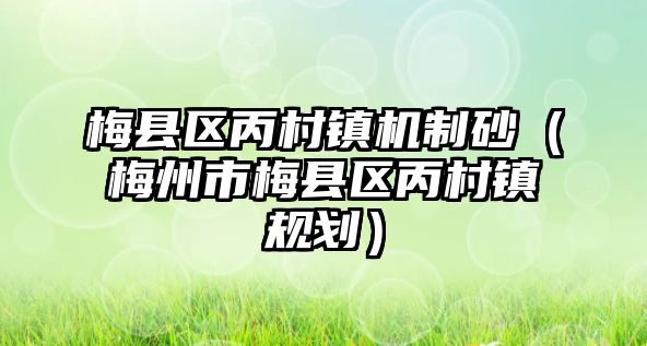 梅縣區丙村鎮機制砂（梅州市梅縣區丙村鎮規劃）