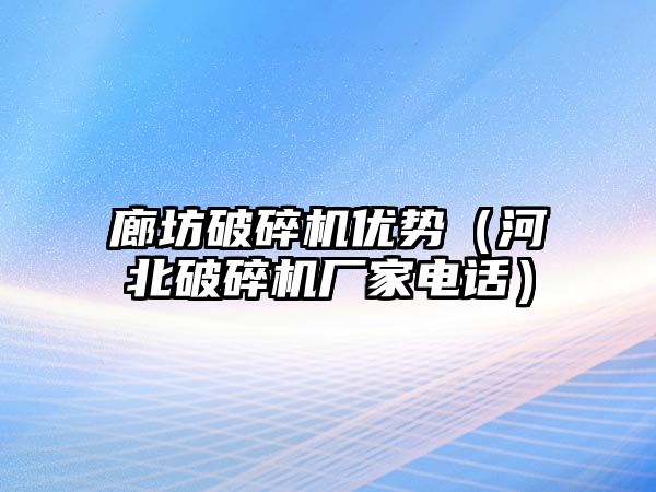 廊坊破碎機優勢（河北破碎機廠家電話）