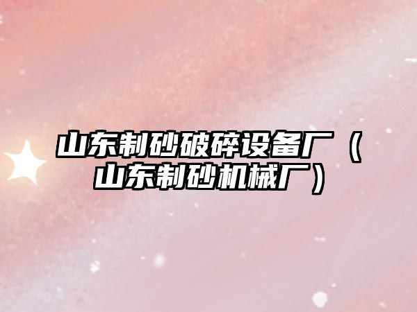 山東制砂破碎設備廠（山東制砂機械廠）