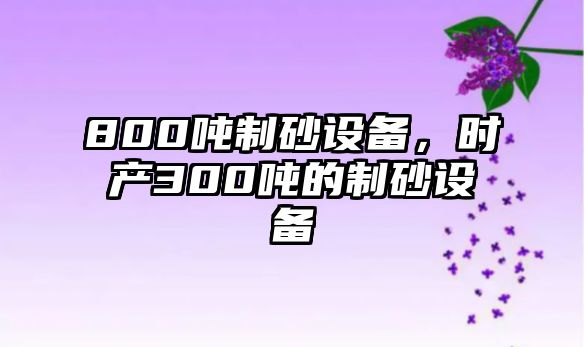 800噸制砂設備，時產300噸的制砂設備