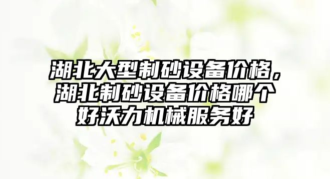 湖北大型制砂設備價格，湖北制砂設備價格哪個好沃力機械服務好