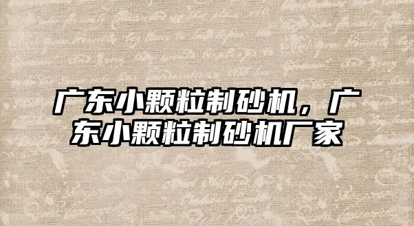 廣東小顆粒制砂機，廣東小顆粒制砂機廠家