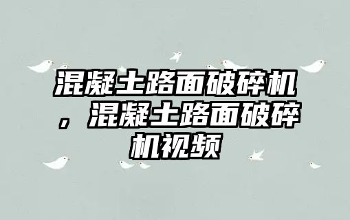 混凝土路面破碎機，混凝土路面破碎機視頻