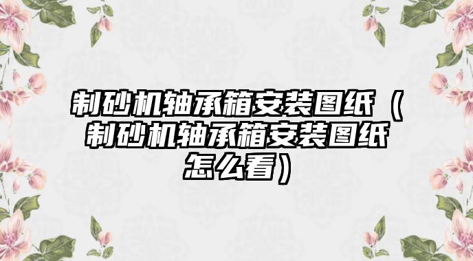 制砂機軸承箱安裝圖紙（制砂機軸承箱安裝圖紙怎么看）