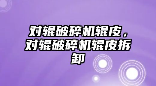 對輥破碎機輥皮，對輥破碎機輥皮拆卸