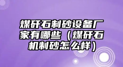 煤矸石制砂設備廠家有哪些（煤矸石機制砂怎么樣）