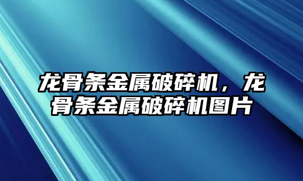 龍骨條金屬破碎機，龍骨條金屬破碎機圖片