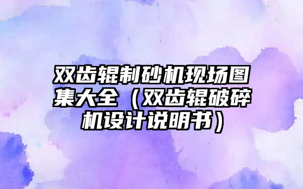 雙齒輥制砂機現場圖集大全（雙齒輥破碎機設計說明書）