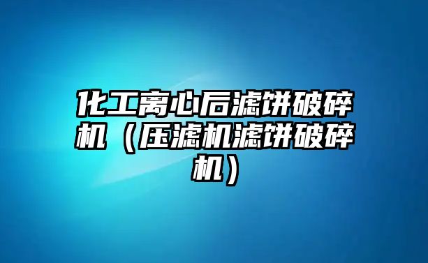 化工離心后濾餅破碎機（壓濾機濾餅破碎機）