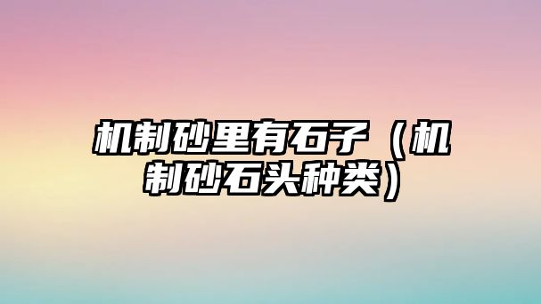 機(jī)制砂里有石子（機(jī)制砂石頭種類）