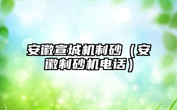 安徽宣城機(jī)制砂（安徽制砂機(jī)電話）