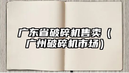 廣東省破碎機售賣（廣州破碎機市場）