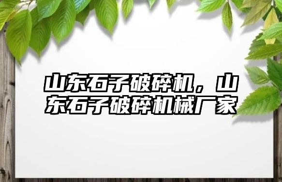 山東石子破碎機，山東石子破碎機械廠家