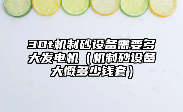 30t機制砂設備需要多大發電機（機制砂設備大概多少錢套）