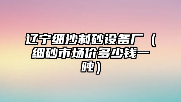 遼寧細(xì)沙制砂設(shè)備廠（細(xì)砂市場價多少錢一噸）