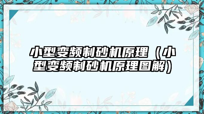 小型變頻制砂機原理（小型變頻制砂機原理圖解）