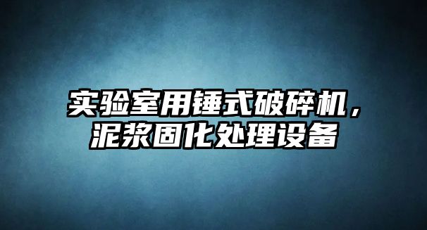 實驗室用錘式破碎機，泥漿固化處理設備