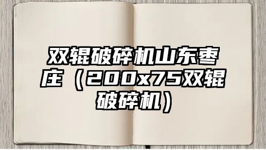 雙輥破碎機山東棗莊（200x75雙輥破碎機）