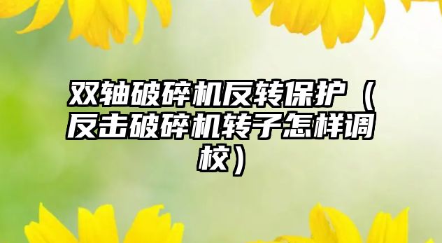 雙軸破碎機反轉保護（反擊破碎機轉子怎樣調校）