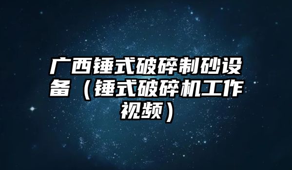 廣西錘式破碎制砂設(shè)備（錘式破碎機(jī)工作視頻）