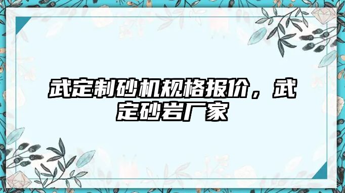 武定制砂機規格報價，武定砂巖廠家