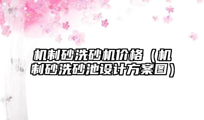 機制砂洗砂機價格（機制砂洗砂池設(shè)計方案圖）