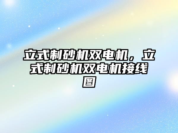 立式制砂機雙電機，立式制砂機雙電機接線圖