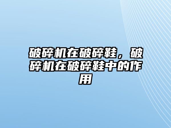 破碎機在破碎鞋，破碎機在破碎鞋中的作用