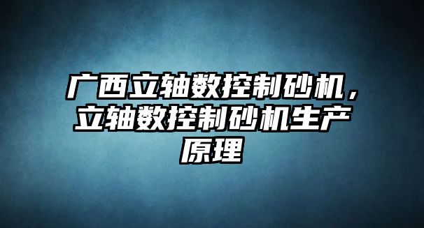 廣西立軸數控制砂機，立軸數控制砂機生產原理