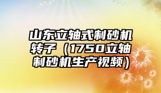 山東立軸式制砂機轉子（1750立軸制砂機生產視頻）