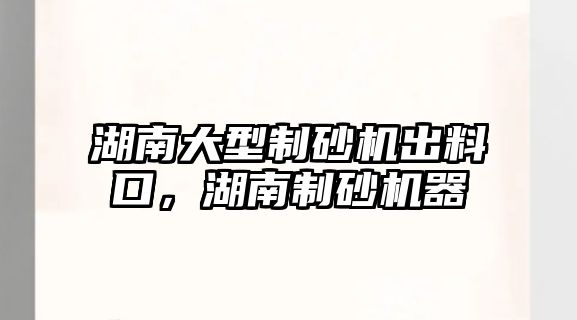 湖南大型制砂機出料口，湖南制砂機器