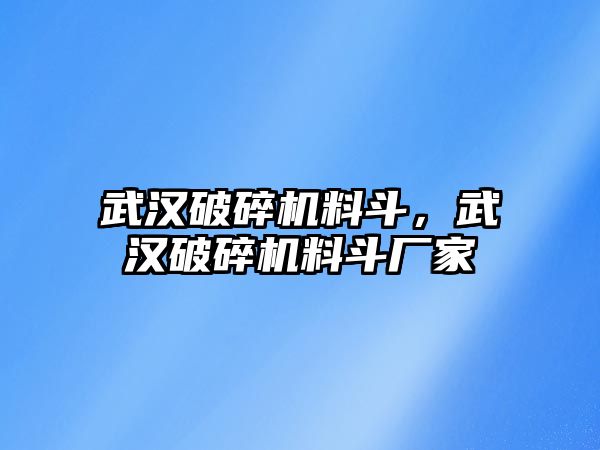 武漢破碎機料斗，武漢破碎機料斗廠家