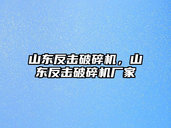 山東反擊破碎機，山東反擊破碎機廠家