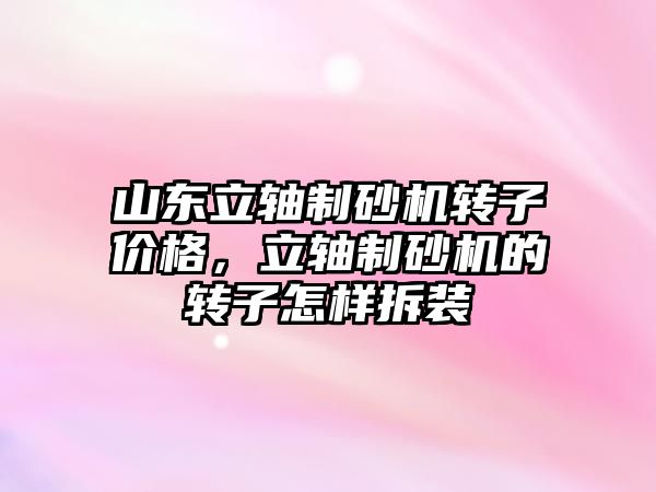 山東立軸制砂機轉子價格，立軸制砂機的轉子怎樣拆裝