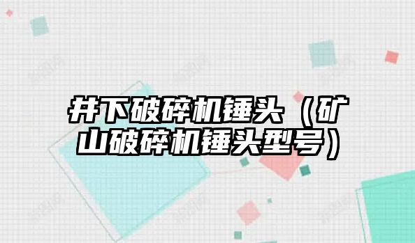 井下破碎機錘頭（礦山破碎機錘頭型號）