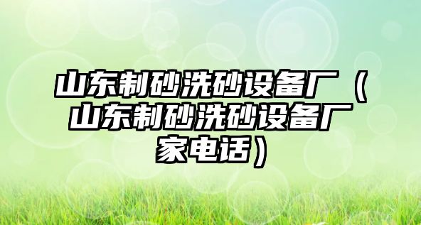 山東制砂洗砂設備廠（山東制砂洗砂設備廠家電話）