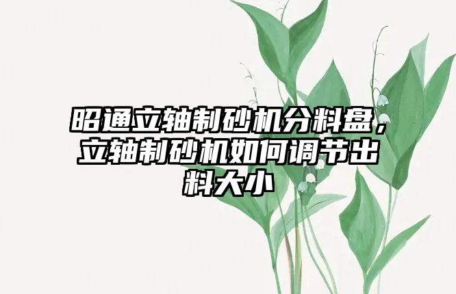 昭通立軸制砂機分料盤，立軸制砂機如何調節出料大小