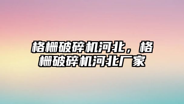 格柵破碎機河北，格柵破碎機河北廠家