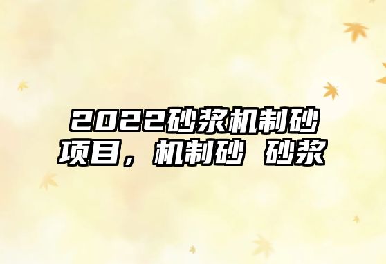 2022砂漿機制砂項目，機制砂 砂漿