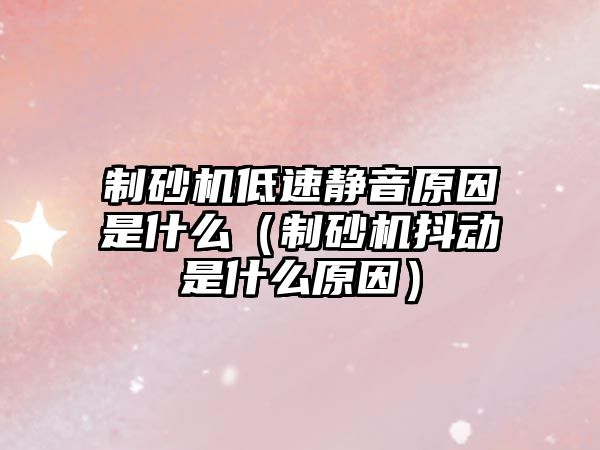 制砂機低速靜音原因是什么（制砂機抖動是什么原因）