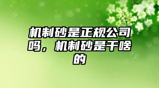 機制砂是正規公司嗎，機制砂是干啥的