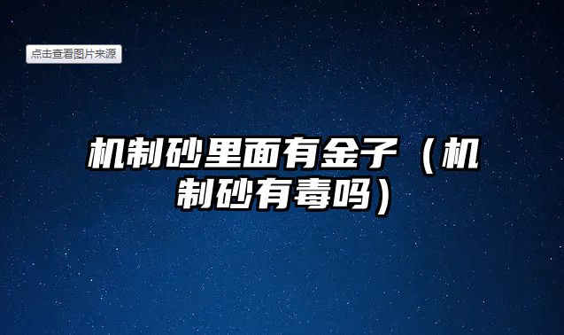 機制砂里面有金子（機制砂有毒嗎）