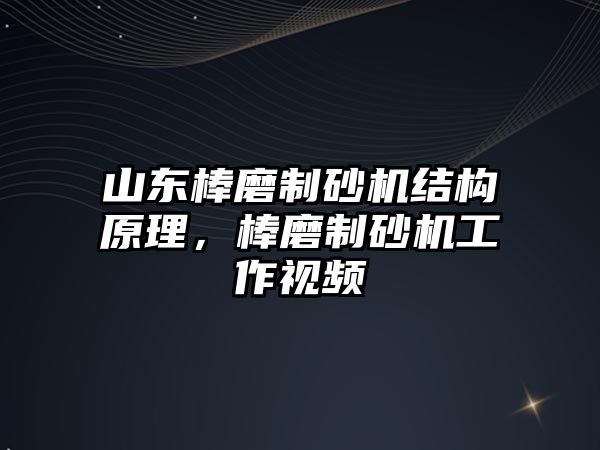 山東棒磨制砂機結構原理，棒磨制砂機工作視頻