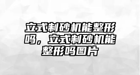 立式制砂機能整形嗎，立式制砂機能整形嗎圖片