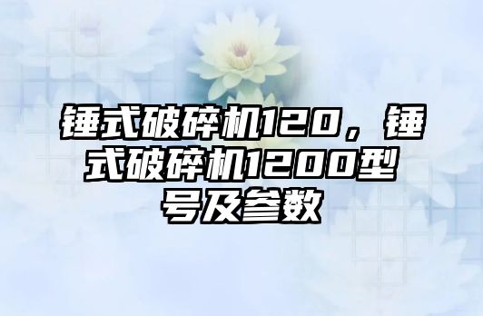 錘式破碎機120，錘式破碎機1200型號及參數