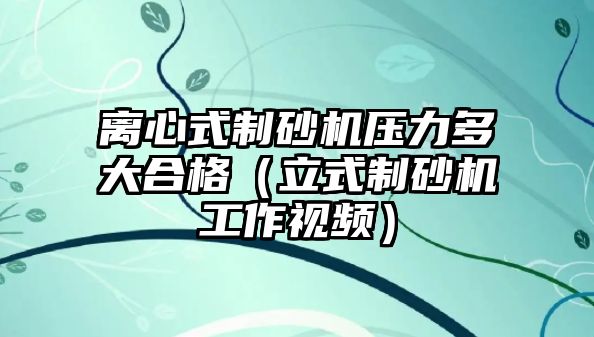 離心式制砂機壓力多大合格（立式制砂機工作視頻）