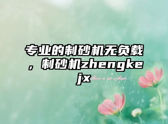 專業的制砂機無負載，制砂機zhengkejx