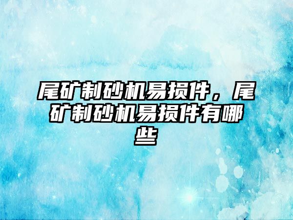 尾礦制砂機易損件，尾礦制砂機易損件有哪些