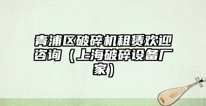 青浦區(qū)破碎機租賃歡迎咨詢（上海破碎設備廠家）